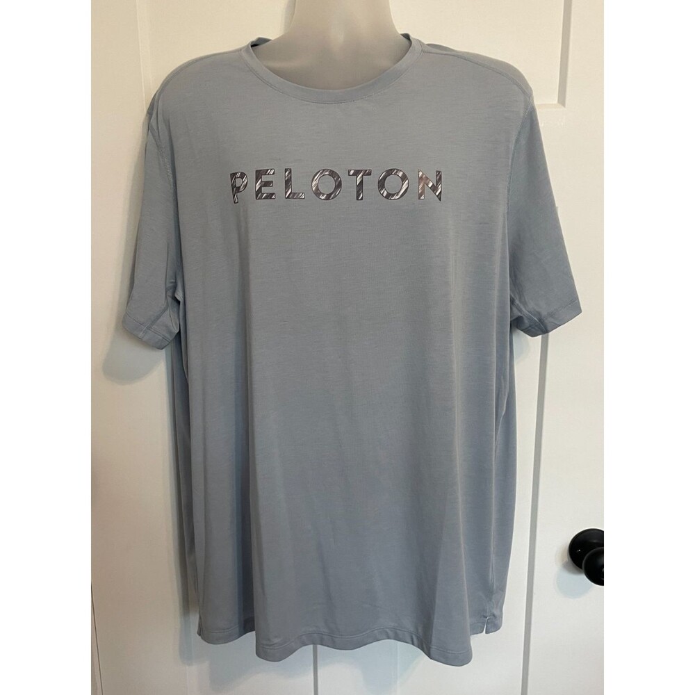 PELOTON Mens T-Shirt Short Sleeves BLUE/Gray Size XXL